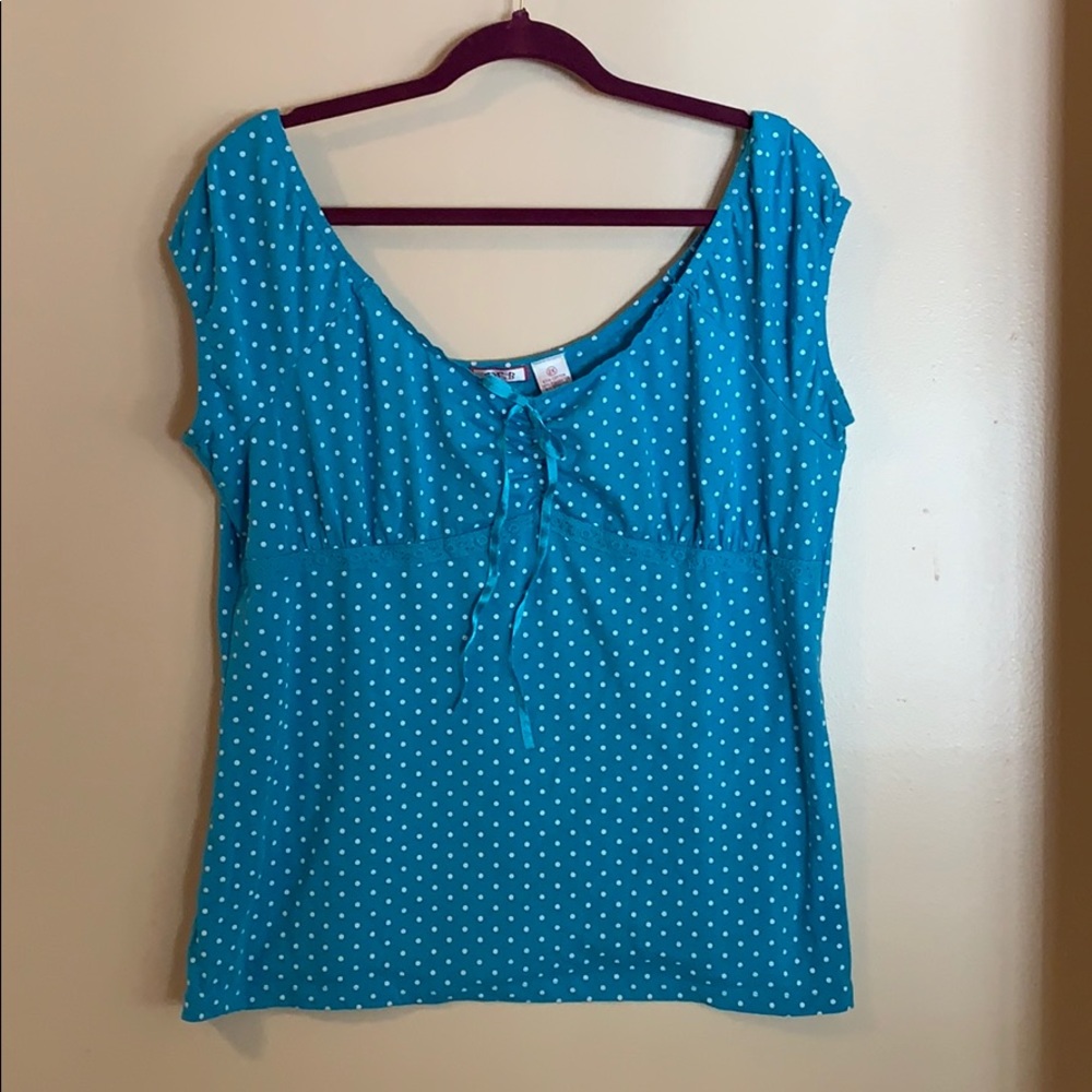 Blue Polka Dot Top